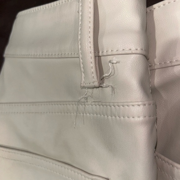 H&M Divided Leather Pants White/Cream Sz2 - Picture 4 of 5